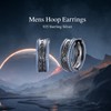 Viking Mens Hoop Earrings 925 Sterling Silver with Gemstone Celtic