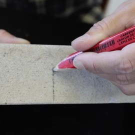 Carmel Carpenter Pencil, Box of 12 + Sharpener, Woodworking Pencils with Flat Sharpener