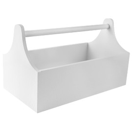 Creative Deco Wooden Tool Box | Wooden Tool Box | Dimensions 34 x 18 x 20.5 cm (+/- 0.5 cm) | Empty Tool Box | White Toolbox with Handle | Men's Handbag | Gift Box