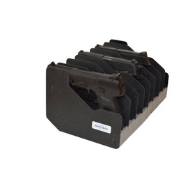 BenchMaster Pistol Rack, Handgun Safe Storage, Holds 8 Pistols, Secure Gun Holder Organizer, Kydex and High-Density Foam, No Metal, Lightweight, Sturdy, No Flex, Made in USA