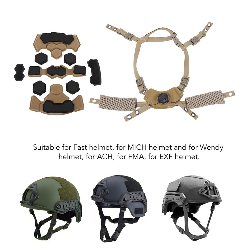 CYSFETENA Helmet Liner System with Adjustable Chin Strap and Sponge