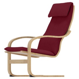 The Cotton Poang Chair Cover Replacement is Custom Made Compatible for IKEA Poang Armchair Slipcover Only. (Red)