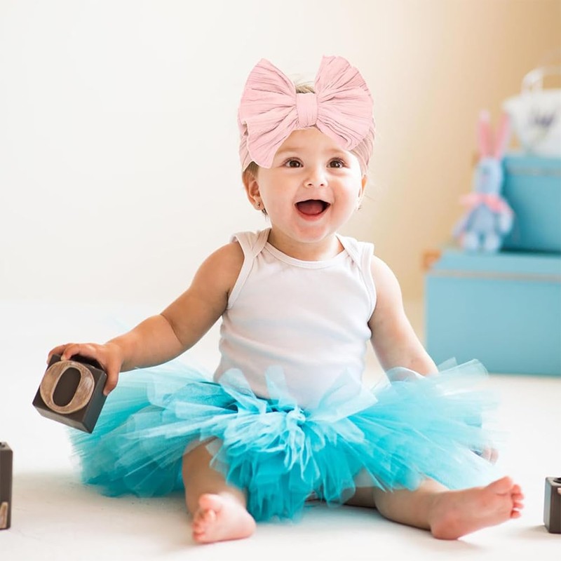 2 Pack Baby Headbands, Baby Girl Headbands Nylon Baby Bow