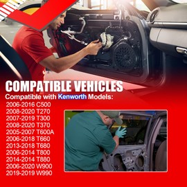 SMMS Power Window Regulator with Motor for Kenworth C500 T270 T300 T370 T400 T600 T660 T680 T800 W900 W990 2006-2020, Front Left Driver Side, Replace OE R211005 741-5403 7415403 HLK2271