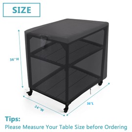 Hengme Outdoor Prep Table Cover,36 Inch Waterproof Outdoor Table Cover for Stainless Steel Table Metal BBQ Table Cover All Season - 36''L x 24''W x 35''H