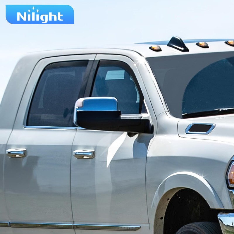 Nilight Window Rain Guards for Dodge Ram 2500 3500 Crew
