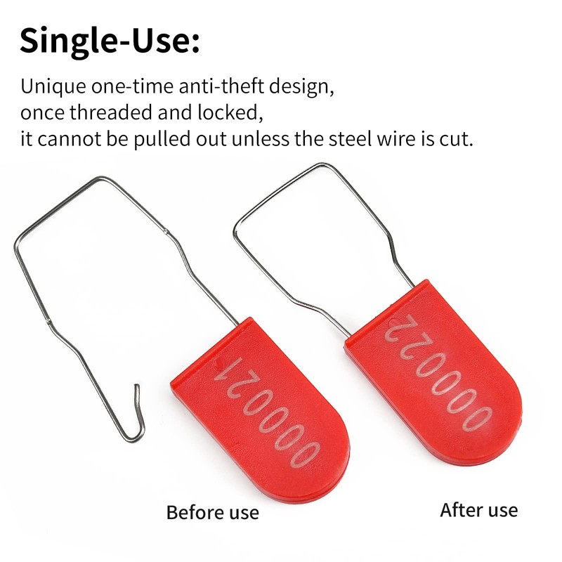 LeadSeals 50PCS Plastic Padlock Security Seals Metal Wire Padlocks Electric