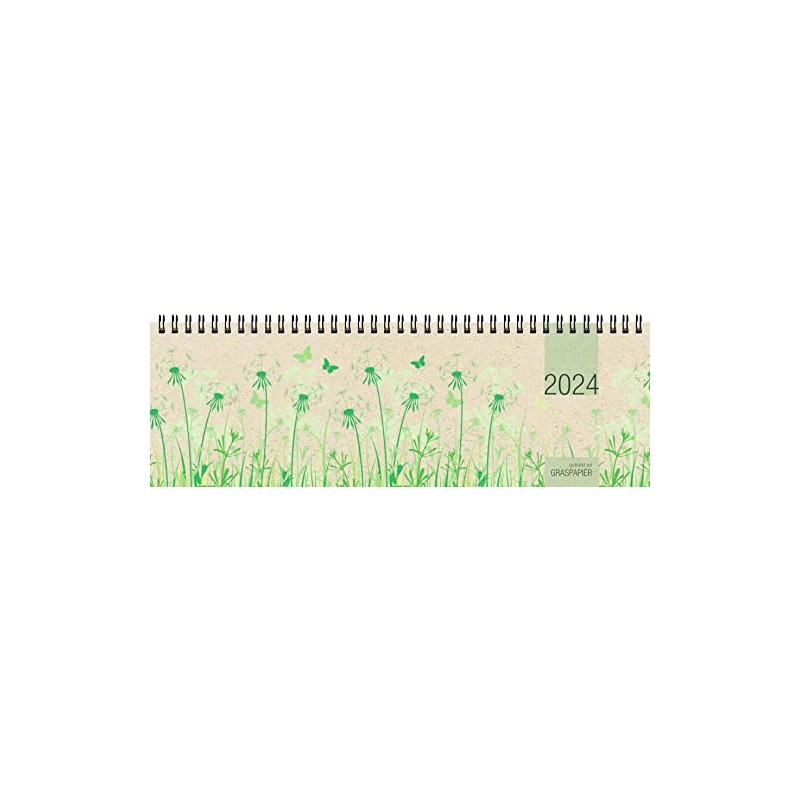 Table Landscape Calendar 2024 32 x 10.5 1W/2S Grass Paper