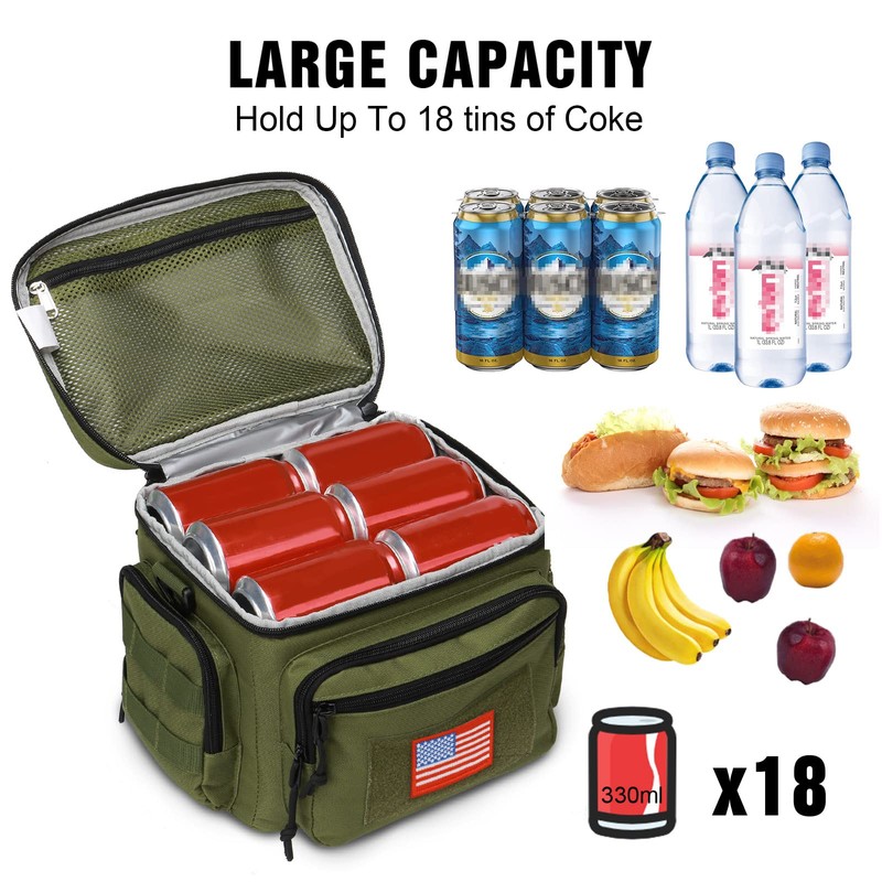 Lunch Box for Men, Tactical Lunch Bag MOLLE Webbing Leakproof