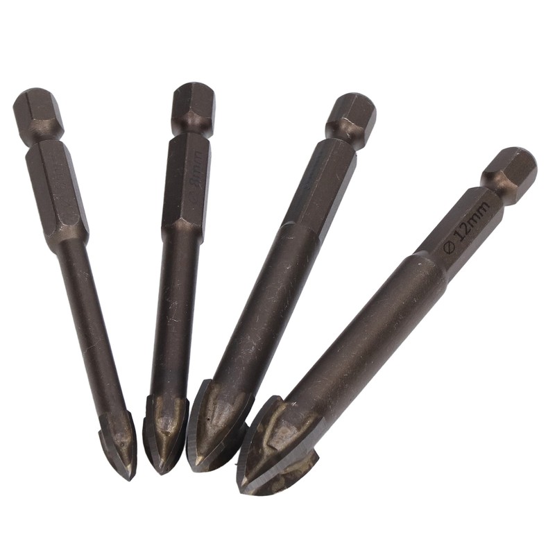 5Pcs Cross Tile Drill Bit Carbide Hex Shank Drills Bits