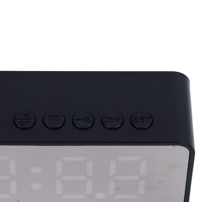 Mirror Alarm Clock Bluetooth Speaker Rechargeable Digital Alarm Clock Bluetooth