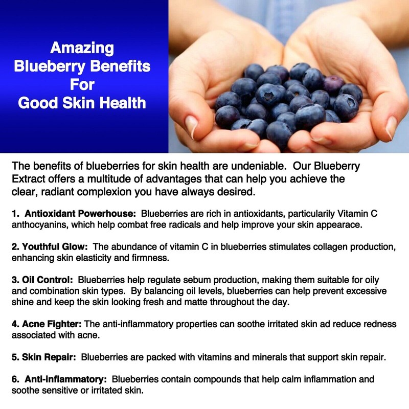 Blueberry Wild Blueberry Extract Whole Fruit 10,000 mg Strength NON-GMO/Gluten