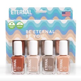 Eternal Colección – Juego de 5 piezas: Larga duración, secado rápido, esmalte de uñas de brillo espejo – endurecedor, acabado brillante y brillante – 0,46 onzas fluidas cada uno (Wild Nudes)