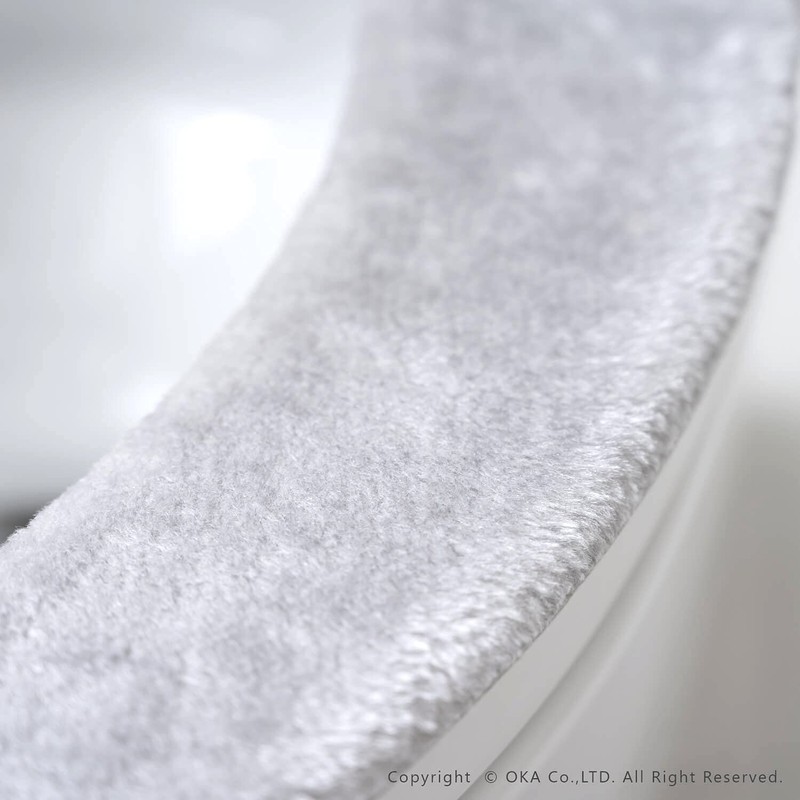 OKA Toilet Seat Cushion, Fluffy, Gray (Toilet Seat Cushion, Fluffy)