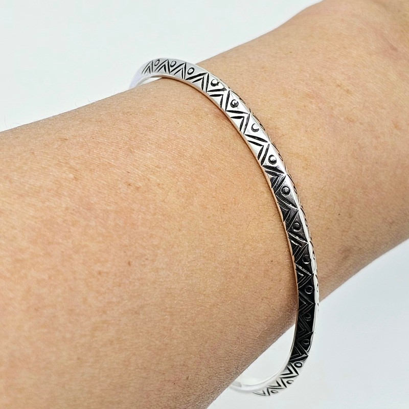 Silver Bangle Bracelet for Men and Women | Handmade Solid