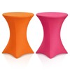 2 Pack Cocktail Table Covers Party Decorations, Pink and Orange