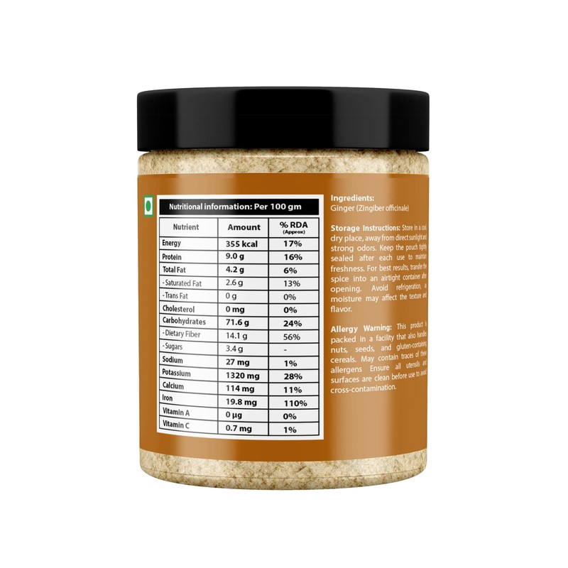 Ginger Powder – 100% Pure Ground Ginger Root, Non-GMO, Gluten-Free,