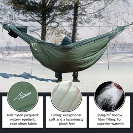 Travel Bird Hammock Underquilt for Camping Hammock, Warm Insulation Ultralight 4 Season Under Quilt for Hammocks, Portable for Hiking, Backpacking