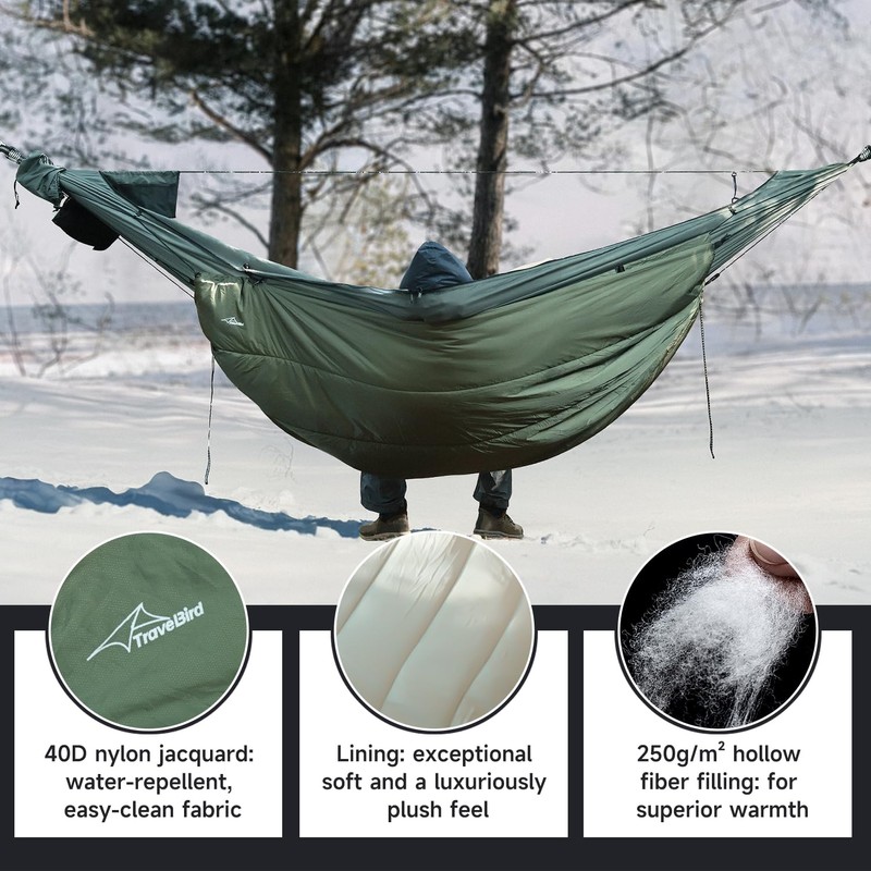 Travel Bird Hammock Underquilt for Camping Hammock, Warm Insulation Ultralight