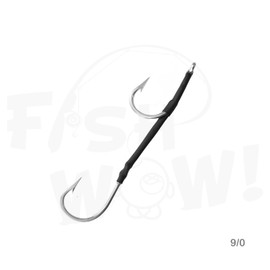 Fish WOW! Stainless Steel 7691S Double Assist Hook Size 9/0 Big Game Tuna Wahoo Shark Stainless Steel Hook @ 0 Degree