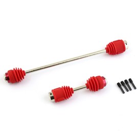 Steel Center Driveshafts CVD 5151R with Dust Boots Replacement for Traxxas E-Maxx Emaxx 1/10 Remote Control Car Upgrades Parts (Red, 2 Pieces)