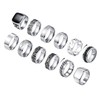 CASDAN 12Pcs Stainless Steel Vintage Signet Rings for Men