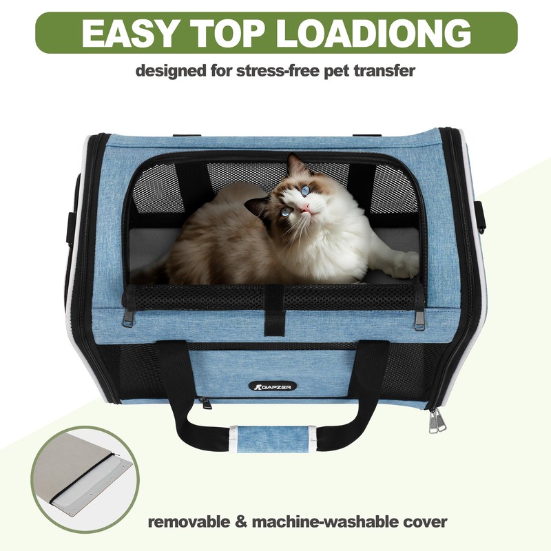 GAPZER Cat Carrier 18 x 11 x 11 Top Loading