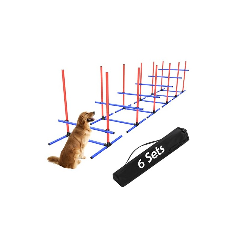 Uzpomel Dog Agility Training Equipment Set, 4 Piece Course with