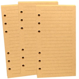 TSUKURIRO Craft B6 Bible Size Organizer, Refill, 6 Holes, Ring, Thick, High Quality, Plain Paper, Customized, Replacement, Loose Leaf Notebook, Memo, 150 Sheet Set (0.3 inch (8 mm) Horizontal Rule)