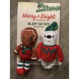 Merry & Bright 5 Merry & Bright JITTER PALS Cat Toys Catnip Penguin Crinkle Candy Cane Ball ++