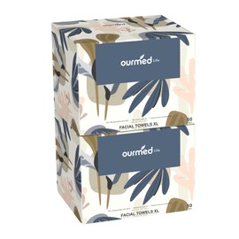 Ourmed Life Disposable Face Towel | 100 Count Lint-Free Biodegradable Clean Towels | Dry Makeup Remover Wipes | Super Soft & Thick for Sensitive Skin | 10-Inch X 12-Inch Large Size | Pack of 2