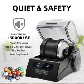 Tryes Rock Tumbler Kit Adults - Rock Polisher Tumbler with Noise Reduction Cover, Speed&Timer Control, Includes 4 Polishing Grits, Rough Gemstones, Learning Guide etc., Great Science Gift for All Ages