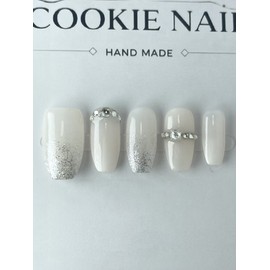 ⭐️ [Pure Wedding Glitter] Wedding Ring Nail Tips ⭐️ - Short Oval / ⭐️ [퓨어 웨딩 글리터] 웨딩링 네일팁 ⭐️ - 숏오발