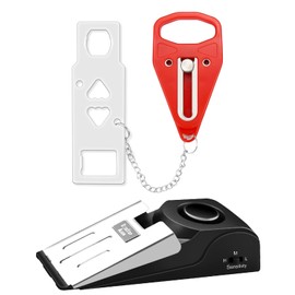 Portable Door Lock & Door Stop Alarm Set, Dual Protection for Privacy and Safety in Home Door Lock Kit, Door Alarm with 120dB Siren for Travel, Hotel, Apartment, College, Home