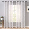MIULEE Print Grey White Sheer Curtain 2 Panels for Bedroom