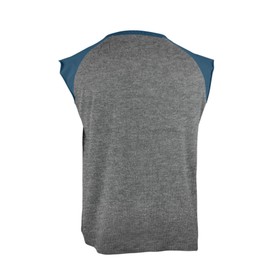 Minclouse Men's Casual Raglan Sleeves Tank Tops Sleeveless Crew Neck T Shirts Color Block Tees (Navy-Charcoal,Large)