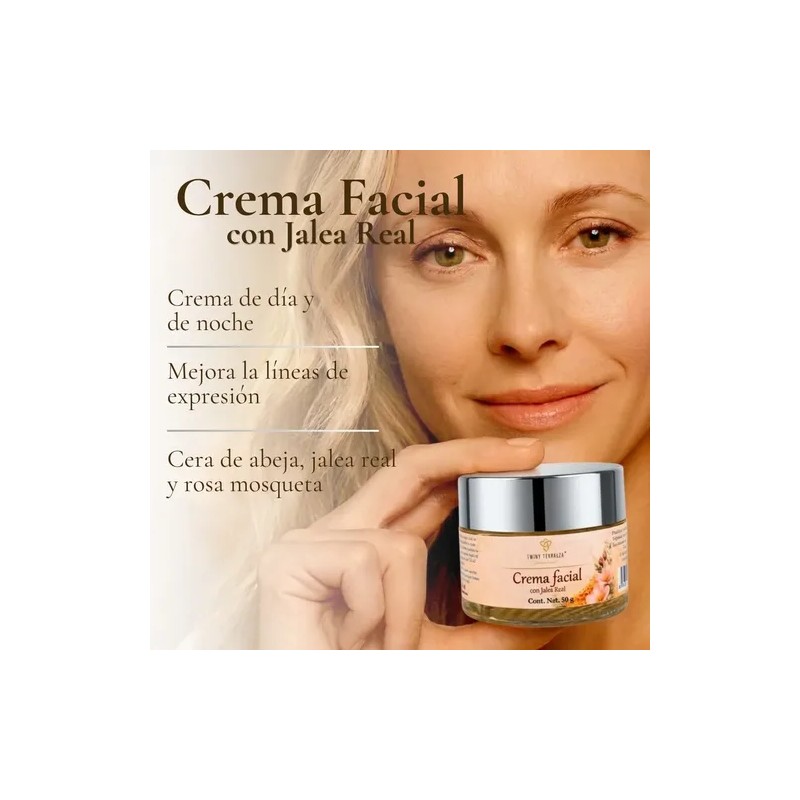 Crema Facial Jalea Real, Rosa Mosqueta Y Cera De Abeja