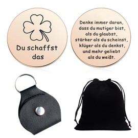 1 Piece of 30mm Lucky Coin, Lucky Gift, Stainless Steel Double-Sided Round Shape, Hug the Lucky Ones, Inspirational Gift, Suitable for Encouragement Gift Giving