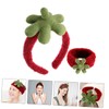 Beavorty 2pcs Cute Strawberry Headband Wristband Set for Face Washing