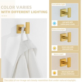 Angle Simple Towel Hook for Bathroom, SUS304 Stainless Steel Robe Coat Hook for Wall, Hand Towel Holder, Brushed Dark Gold