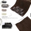 Moresoo Clip-In Real Hair Extensions, Dark Brown, 45 cm, 5