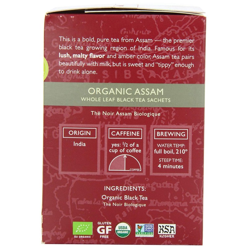 Two Leaves and a Bud Organic Assam Black Tea Bags,