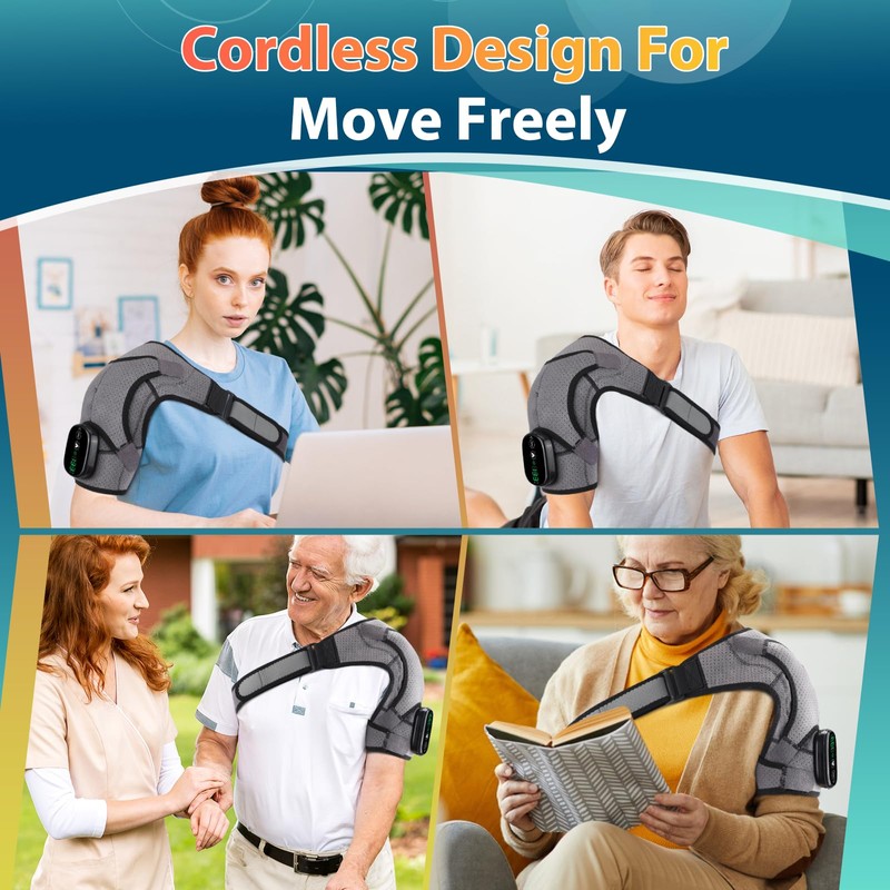 Shoulder Heating Pad, Heated Shoulder Wrap with Massage, Heated Shoulder