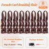 Flyroseing 8 Pcs Curly Braiding Hair, Synthetic Bouncy Cooper French