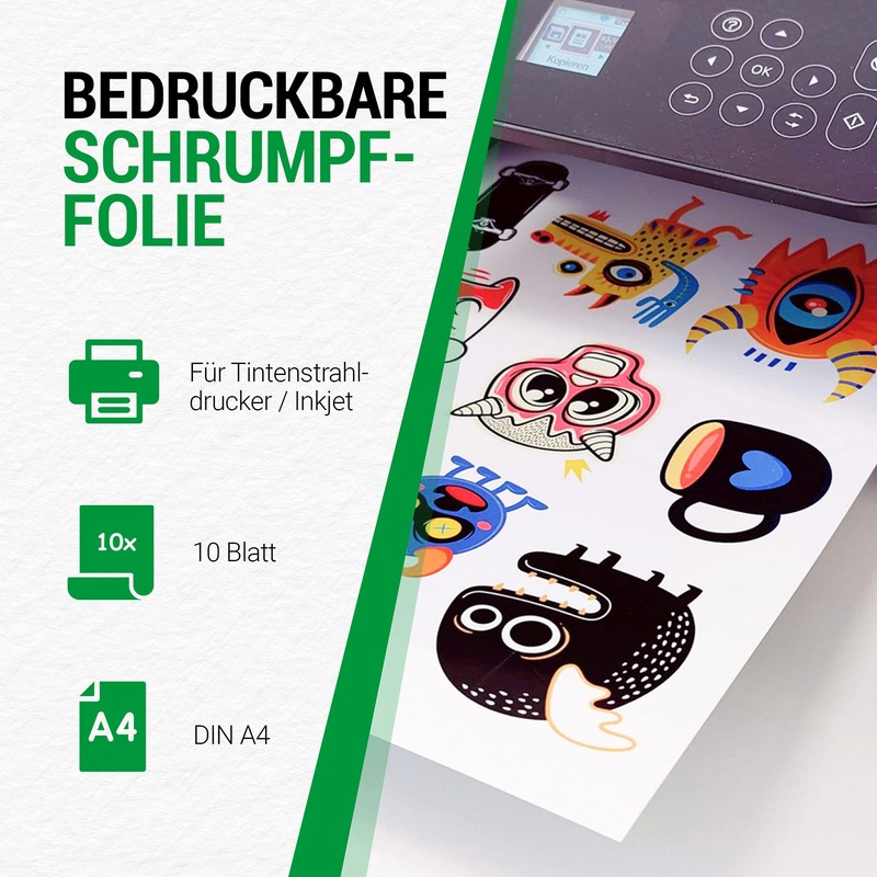 SKULLPAPER® Shrink Film - Printable, Writeable, Paintable, Stampable for Individual