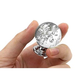 Set of 10 Crystal Bubbles Knobs, Round Handles Ball Pulls for Cabinets, Cupboard Dresser, Drawers, Kitchen Furniture or Kids Room(Crystal)