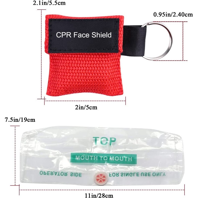 Yzpacc CPR Mask, Disposable CPR Shield Mask Emergency Mask with