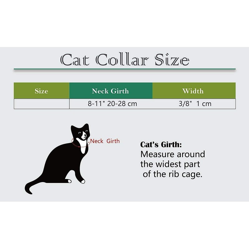 Kingkindsun Adjustable Cat Collar with Bell and Crystal Heart Pendant