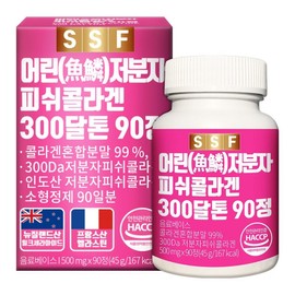 Pure Food Young Low Molecular Fish Collagen 300 Daltons, 90 Tablets, 1 Piece / 순수식품 어린 저분자 피쉬콜라겐 300달톤, 90정, 1개