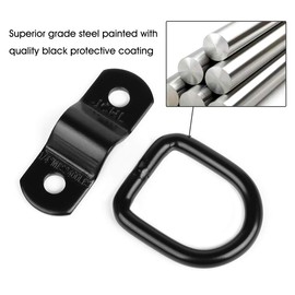 JCHL D Rings Tie Down Anchors Hooks for Trailer Truck Bed Bracket Enclosed Points Pickup Camper Surface Mount D-Ring Heavy Duty 1/4" 2400 Pound Capacity (6-Pack)